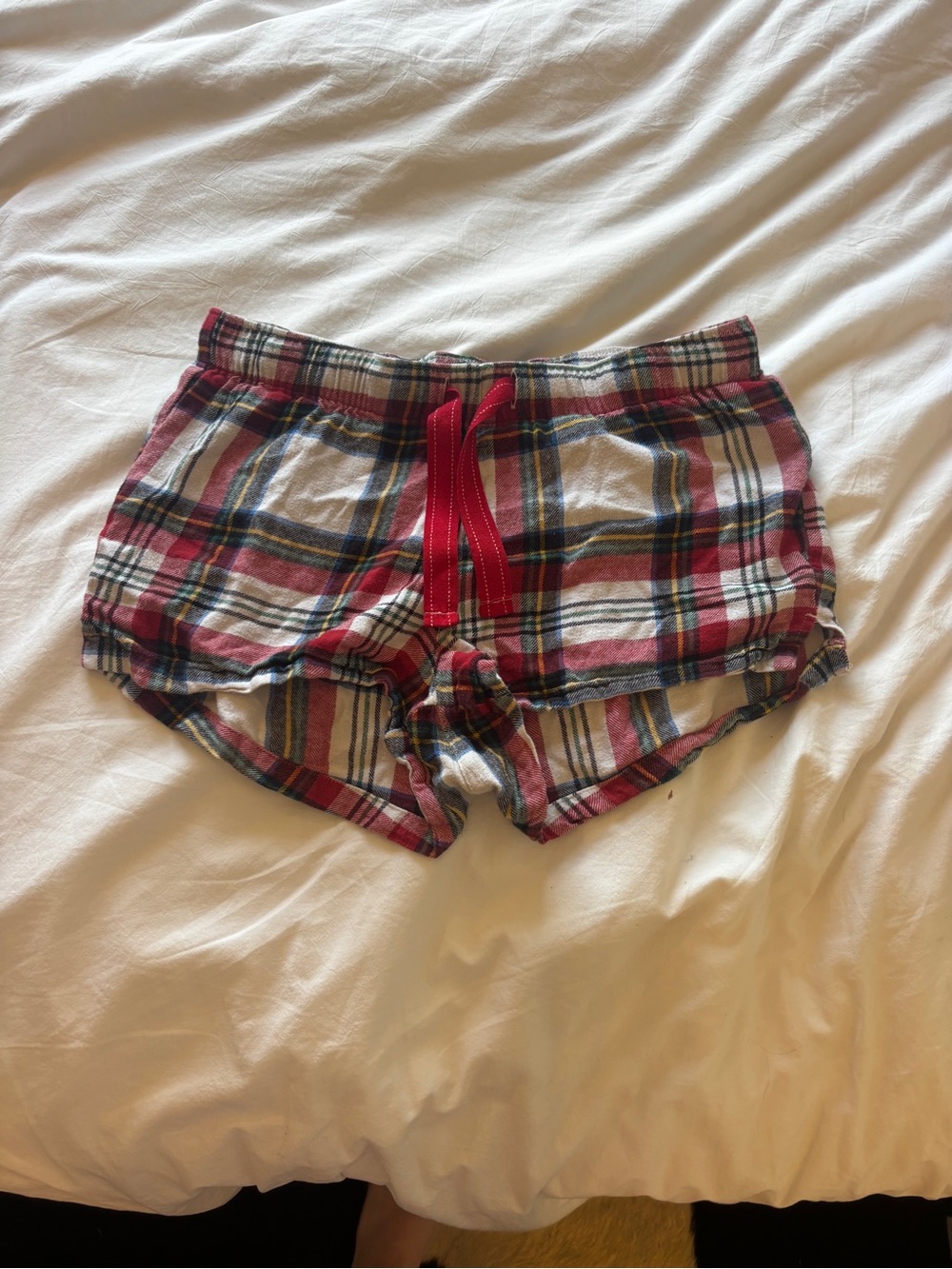 Old Navy Red and White Plaid Flannel Sleep Shorts